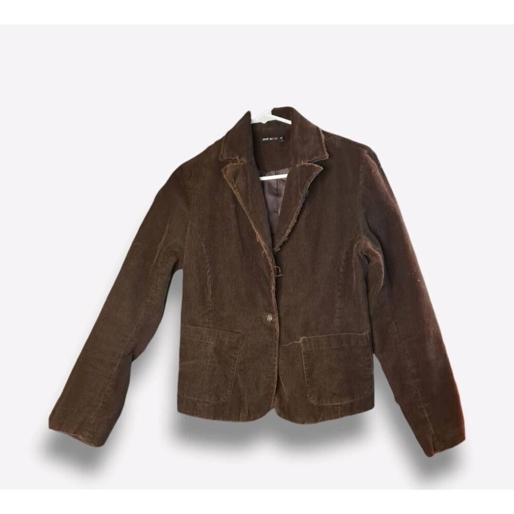 2nd Sign Distressed Corduroy Blazer Chocolate Brown Medium